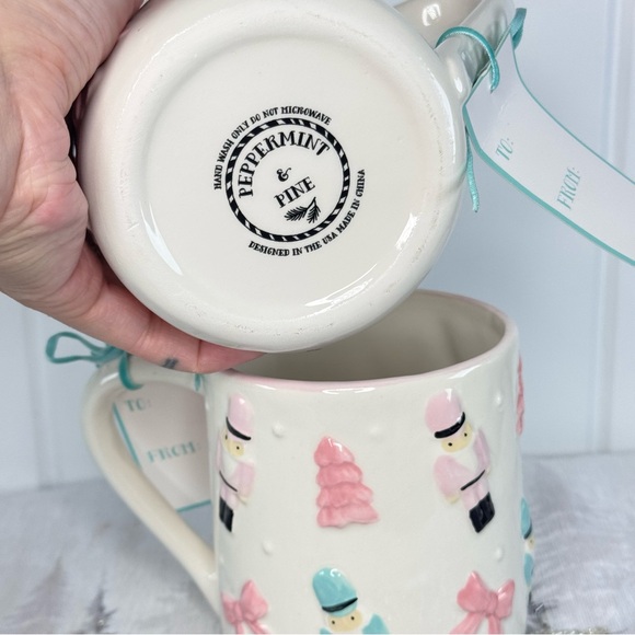 NEW Peppermint & Pine Nutcrackers Bows and Trees Christmas Mugs - Picture 7 of 7